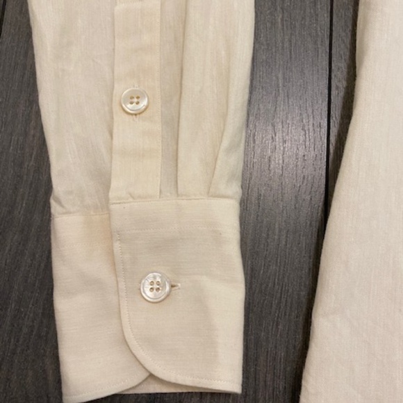 The Row Cotton Wool Blend Cream Button Up Shirt Size S - Picture 4 of 9